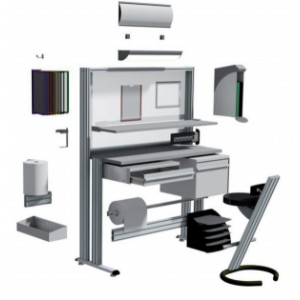 Poste de controle qualité aluminium - Modulable - Open space