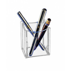 Pot à crayons en plexiglas - Plexiglas épaisseur 3 mm - Dimensions: 7 x 7 cm - Hauteur 9 cm
