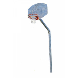 Poteau de basket de rue simple - Hauteur cercle : 2.60 m - Déport : 0,60 m