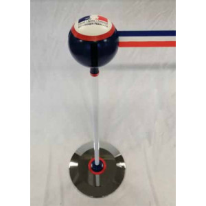 https://www.techni-contact.site/ressources/images/produits/merchandising/poteau-de-guidage-a-base-plate-44523372-1.jpg - Hauteur poteau : 970 mm - Diamètre du socle : 350 mm - En acier et ABS
