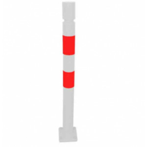 https://www.techni-contact.site/ressources/images/produits/merchandising/poteau-de-securite-avec-platine-tete-gorge-29744754-1.jpg - Dimensions (Ø x H) : 80 x 1000 mm – Polyuréthane - Rouge/Blanc 