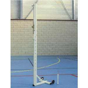 Poteaux de volley ball scolaires mobiles - Hauteur hors sol : 2,55 m - acier galvanisé - avec treuil