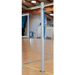 Poteaux de volley en aluminium pour compétition - Hauteur hors sol : 2,56 m - aluminium - Tension du filet : treuil + cabestan ou double cabestan 