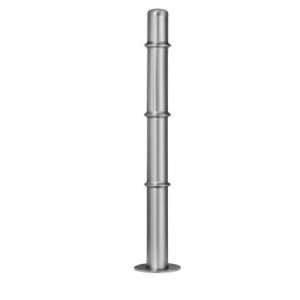 Poteau de ville inox ø 76 mm - Hauteur hors sol : 900 mm - Diamètre : 76 mm - Acier inox - 2 têtes disponibles