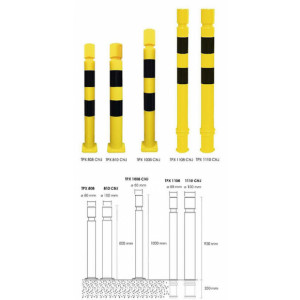 Potelet industriel flexible - Diamètres : 80 mm / 100 mm - Hauteurs : De 800 mm à 1130 mm