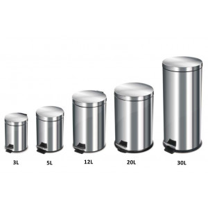 Poubelle à pédale inox - Capacité : de 3 à 30L Litres - Finition : inox brillant