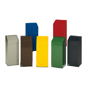 Poubelle conteneur tri séléctif - Capacité : 76 L - Dimensions : 405 x 405 x 910 mm - Coloris au choix