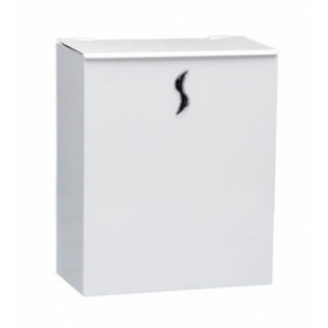 https://www.techni-contact.site/ressources/images/produits/merchandising/poubelle-murale-47223191-1.jpg - Capacité : 10 L – Acier poudré époxy blanc - Fixation murale