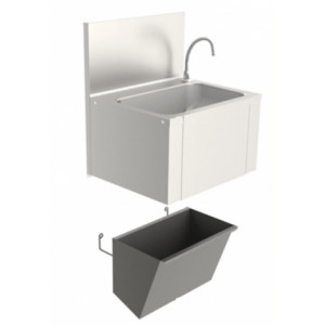 Poubelle murale inox - Dimensions (L x l x H) mm : 390 x 250 x 265