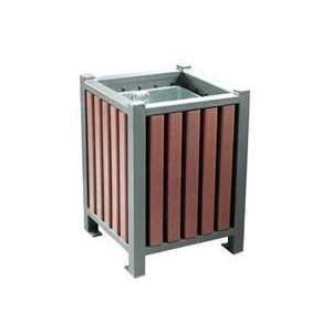 Poubelle pour espace public - Dimensions (L x l x H) cm : 50 x 50 x 65  - Capacité : 80 Litres