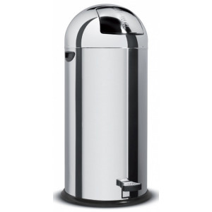 Poubelle push à pédale 52L - Inox - 52L
