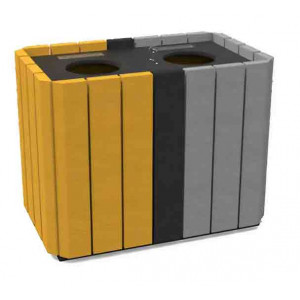 https://www.techni-contact.site/ressources/images/produits/merchandising/poubelle-tri-selectif-2-flux-60-l-72632452-1.jpg - Capacité : 60 L - En plastique recyclé – 2 Finitions