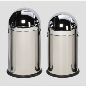 Poubelles dôme à clapet - Capacité : 40 L - Dimensions : H.730 x Ø 415 - Finition : Inox