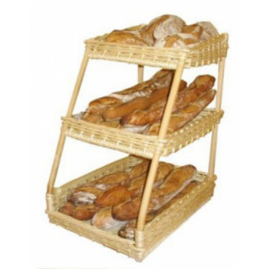 Présentoir pour pâtisseries en osier - Dimensions (L x P x H) cm : 35 x 50 x 59