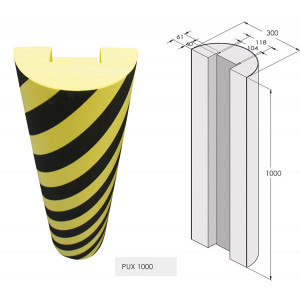 Protection angles mousse - Longueur : 1000 mm - Coloris : Jaune/noir