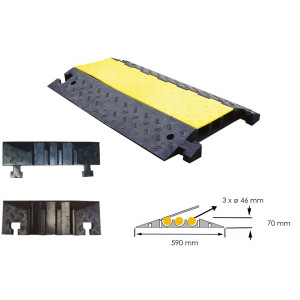 Protège câbles extérieur haute résistance - Diamètre : 3 x 46 mm - Longueur : 900 mm - Charge max : 20 T