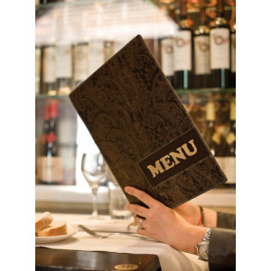 Protège-menu en format A4 - Format : A4 - Type : 1 ou 2 double insert inclus - Dimensions : 34,4 x 25 x 0,7 cm