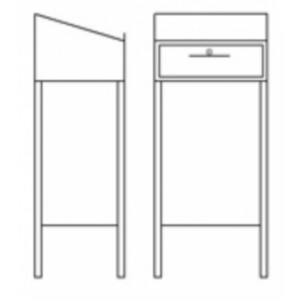 Pupitre sur pieds avec serrure - Dimensions (L x P x H) mm : 500 x 400 x 1170 ou 800 x 400 x 1170