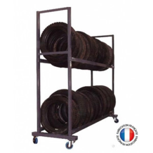 Rack de stockage pneumatique - 2 roulettes fixe diam. 100 mm ,  2 roulettes pivotante diam. 100 mm