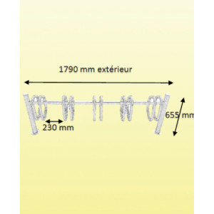 Rack de stockage vélo - 5 places tout acier.