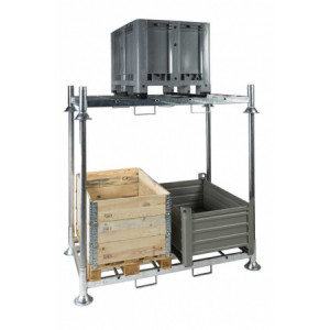 Rack double de rangement industriel - Charge par niveau : 2000 kg