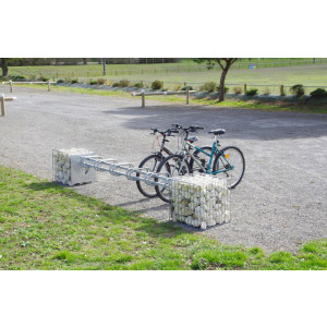 Range vélo gabion - Supports cycles gabions 6 places