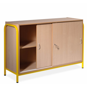 Rangement scolaire portes coulissantes - Dimensions ( L x H x P ) : 146.4 x 94 x 47.5 cm