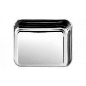 Ravier charcutier inox - Dimensions : 31,5 x 23,5 cm, H 5,5 cm