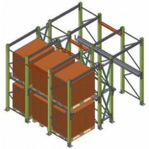 Rayonnage à palette par accumulation - Capacité de charge de 500 à 2000 kg par palette