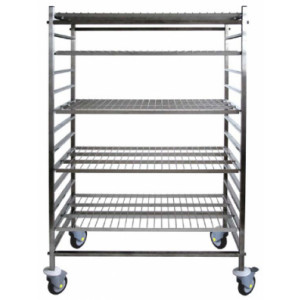 Rayonnage inox mobile - Dimensions : De 600 x 700 à 600 x 1500 mm