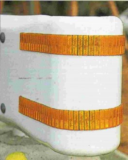Réflecteur glissière 2,5 m - Dimensions d’un élément : 12 cm x 5 cm (192 éléments)
