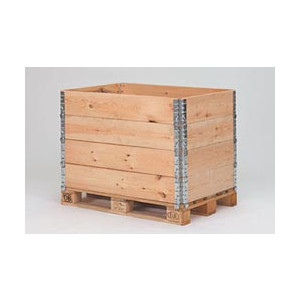 Rehausse de palette bois à 4 charnières - Rehausse bois, 4 charnières galvanisées, 1,25 mm, 38131