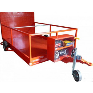 Remorque pour transport de conteneur déchets 770 litres - Dimensions : 4400 x 850 mm