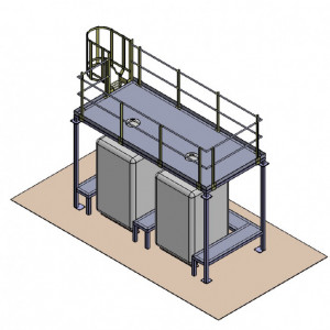 Remplissages de 2 Big Bags - L x l x h : 4500 x 2000 x 2715 mm