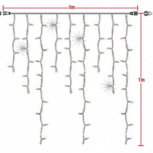 Rideau lumineux LED décoratif - Puissance : 3.6 W - Largeur : 1 m - Raccordable en largeur