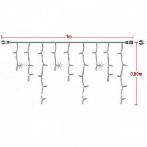 Rideau lumineux LED pour décoration - Puissance : 3.6W - avec 9 descentes