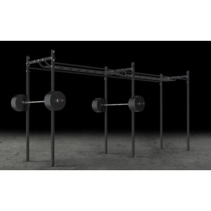 Rig 2 cages de musculation en acier - 6 poteaux 2800 mm, 3 paires supports barre olympique