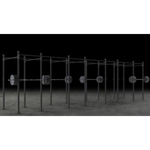 Rig 4 racks de musculation polyvalent - 4 racks assemblés par 6 barres fixes 1650 mm