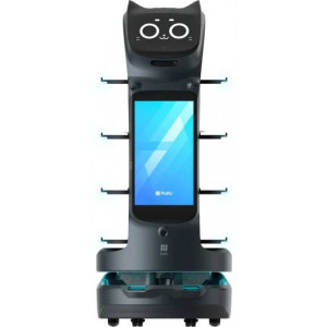 https://www.techni-contact.site/ressources/images/produits/merchandising/robot-serveur-avec-ecran-publicitaire-18-5-4-plateaux-charge-40-kg-21722437-1.jpg - 4 plateaux - Charge : 40 kg