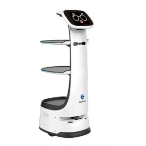 https://www.techni-contact.site/ressources/images/produits/merchandising/robot-serveur-restaurant-11192646-1.jpg - Capacité de charge 20 kg : (5 kg par plateau, jusqu'à 10 kg pour le plateau)