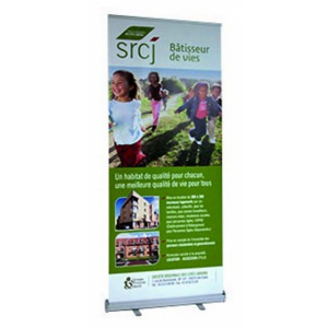 Roll up publicitaire pvc - Surface imprimable de 200x85 cm - Hauteur max. : 2 m