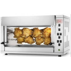 Rôtissoire électrique à tiges - - Capacité poulets: 8 -12- Puissance : 4 - 5,7 KW- Dim ( L x P x H ) : 900 x 510 x 540 mm