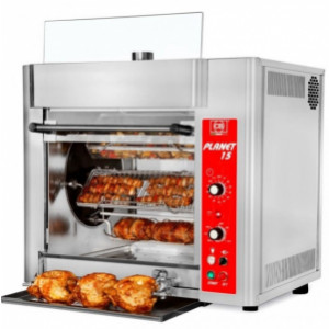 Rôtissoire planétaire - Capacité :  de 15 à 48  poulets
- Dimensions (L x P x H) 845 x 675 x 750 mm - Puissance : 8.2 KW