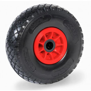 https://www.techni-contact.site/ressources/images/produits/merchandising/roue-increvable-en-mousse-polyurethane-96235229-1.jpg - Charge : 300 kg - Roue (Ø x l): Ø 260 x 56 mm - Jante en plastique rouge