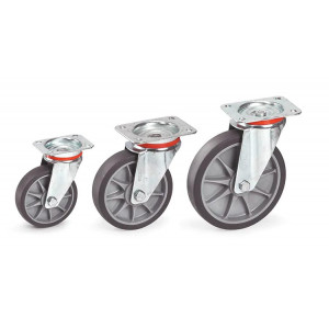 https://www.techni-contact.site/ressources/images/produits/merchandising/roue-pivotante-a-bandage-tpe-32737714-1.jpg - Armature en tôle d'acier galvanisée - Ø 125, 160 ou 200 mm