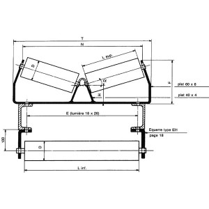 Rouleau V de support - Angle de 20° ou 30° en standard