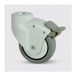 Roulette pivotante à blocage de roue - Roulette pour ameublement 5025PJH100L51-10 RAL7035