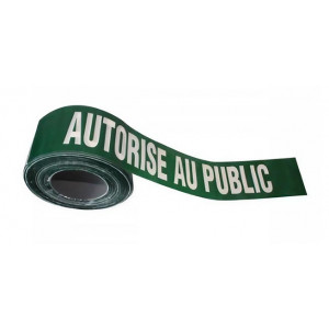 https://www.techni-contact.site/ressources/images/produits/merchandising/rubalise-autorise-au-public-31788183-1.jpg - Polyéthylène - Largeur : 75 mm - Longueur : 250 m - Message : Autorisé au public