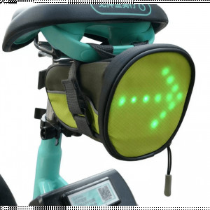 Sacoche vélo avec clignotants LED - Clignotants 12 LEDs - Batterie : li-polymère 650 mAh
