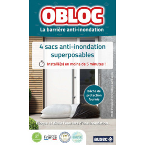 Sacs anti-inondation 60 x 40 OBLOC® superposables - L x l x h : 60 x 38 x 0,5 cm-60 x 38 x 15 cm